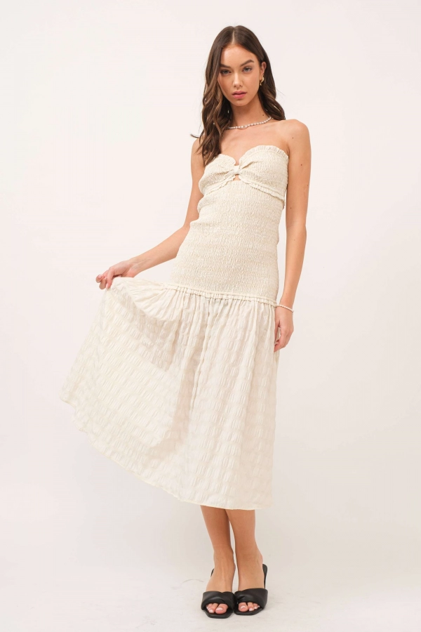 wholesale clothing ivory midi dress In The Beginning