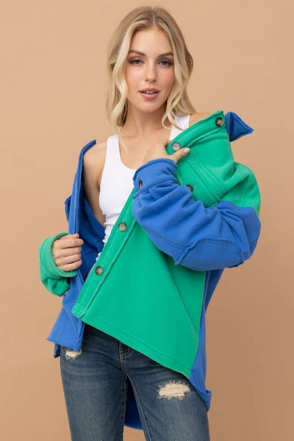 wholesale clothing green combo jacket with buttons In The Beginning